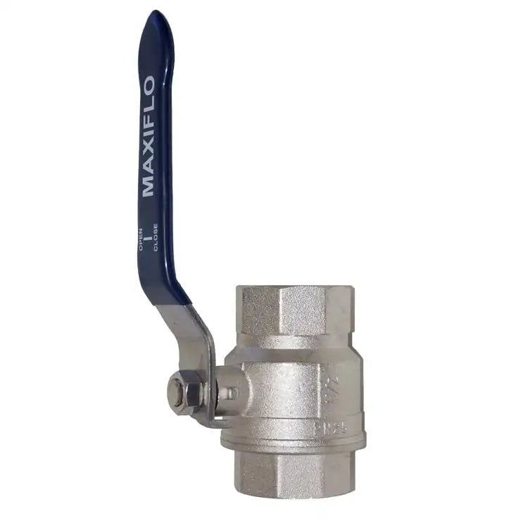 Nickel Plated Brass Ball Valve - 2 Way, Stainless Steel Lever Handle - United Flexible